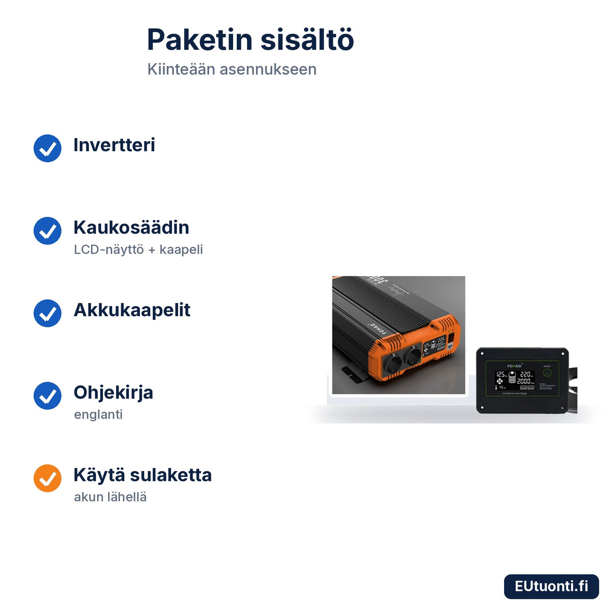 FCHAO-invertterin paketin sisältö