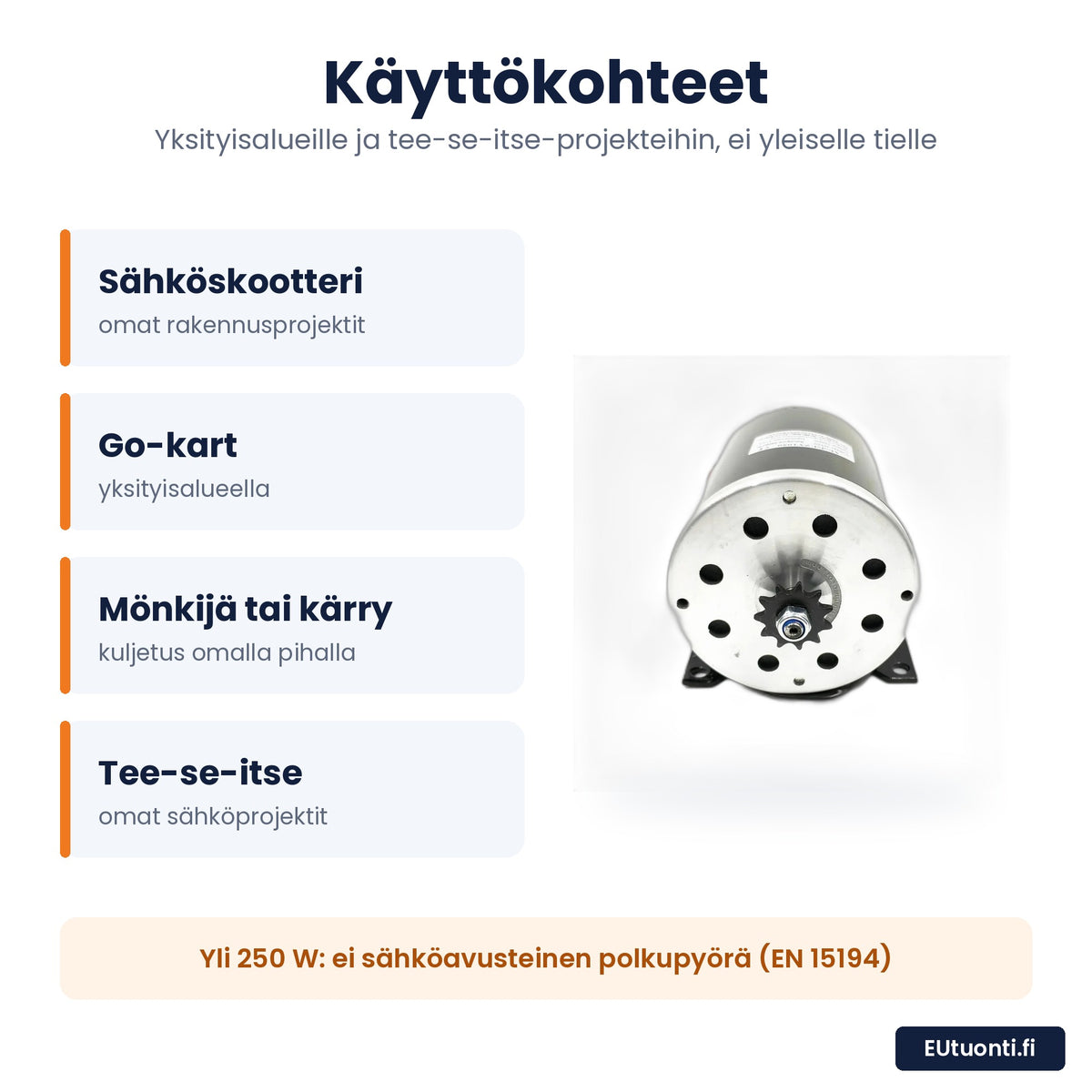 Valmis DIY-kitti yksityisalueelle: sähköskootteri, go-kart, mönkijä ja tee-se-itse-projektit