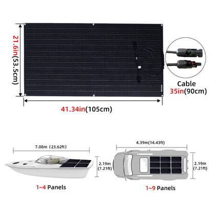 Taipuisa aurinkopaneeli ETFE 60W/110W/200W 12-24V 10-20A