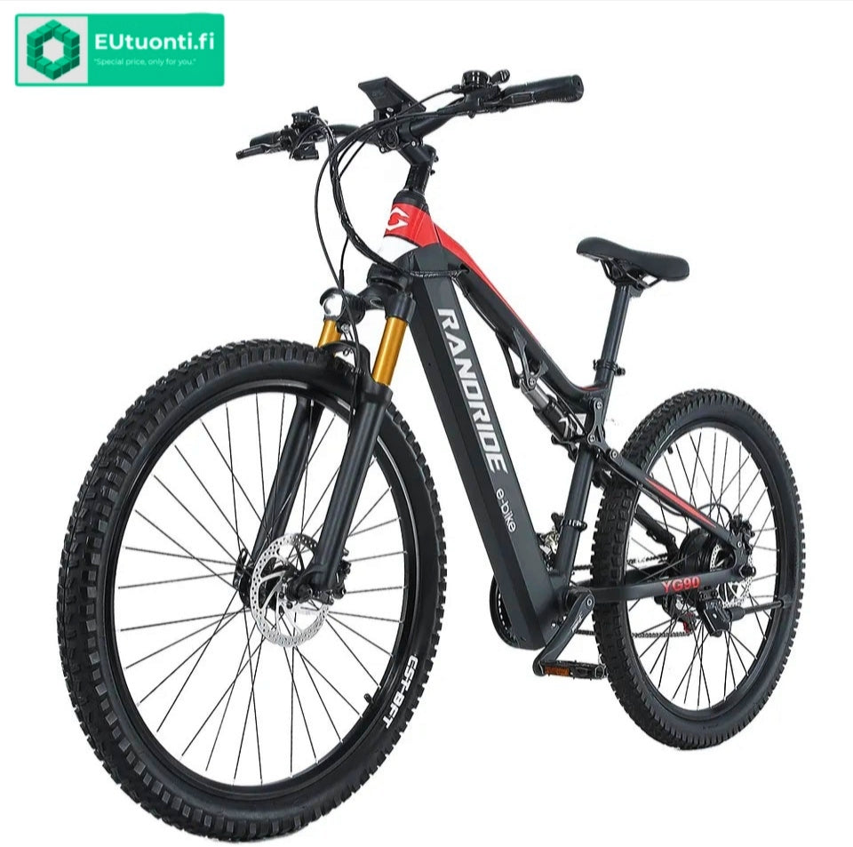 Randride 1000W Täysjousitettu Sähköpyörä Ilmaiskunvaimennuksella Maastopyörä EMTB Shimano