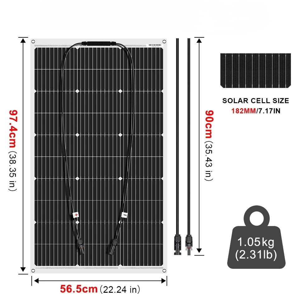 Taipuisa Aurinkopaneelijärjestelmä 100W/200W/400W Säätimellä