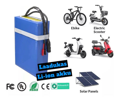 48V 50Ah Li-ion Akku (2400Wh) + 4A Pikalaturi