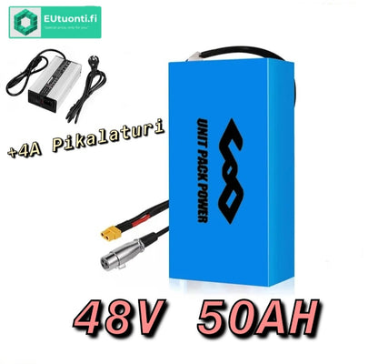 48V 50Ah Li-ion Akku (2400Wh) + 4A Pikalaturi