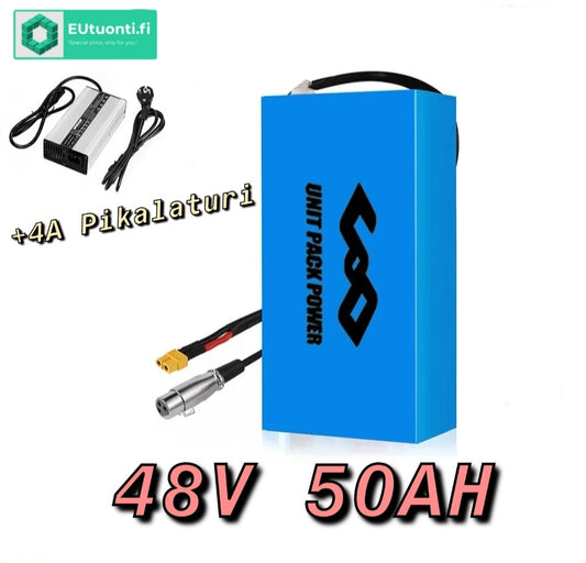 48V 50Ah Li-ion Akku (2400Wh) + 4A Pikalaturi