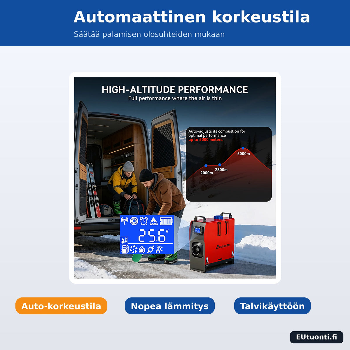 Diesellämmitin automaattisella korkeustilalla