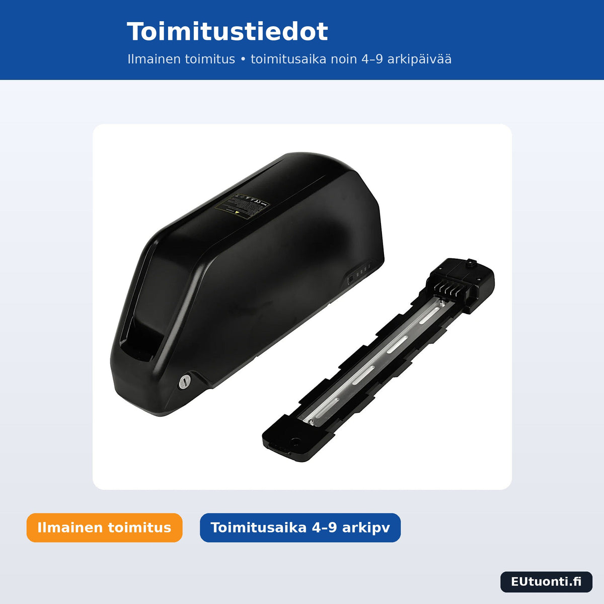 Runkoakku sähköpyörään – toimitustiedot