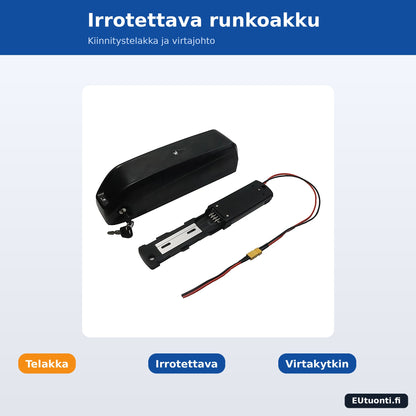 Irrotettava runkoakku ja kiinnitystelakka