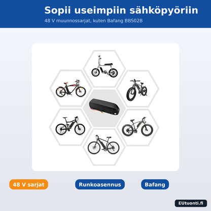 48 V akku sopii useimpiin sähköpyöriin