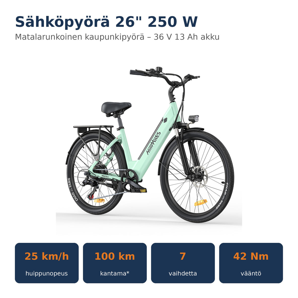 HillMiles MileCity 1 sähköpyörä 26"