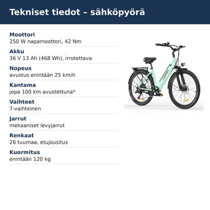 Sähköpyörän tekniset tiedot