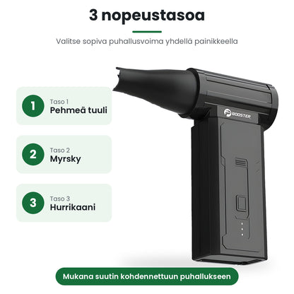 Booster W01 minipuhallin suuttimella – 3 nopeustasoa