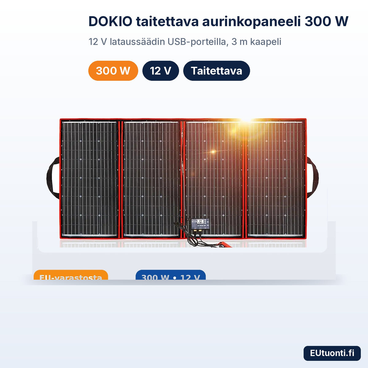 DOKIO 300 W taitettava aurinkopaneeli