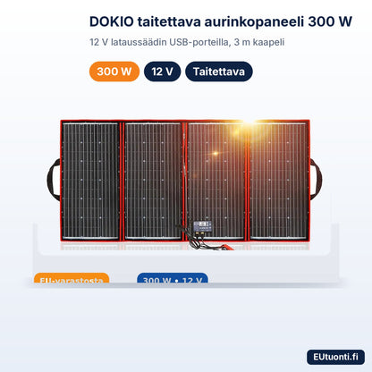 DOKIO 300 W taitettava aurinkopaneeli