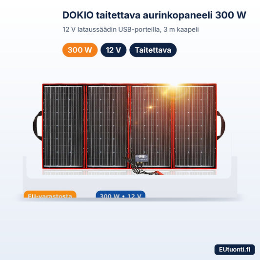 DOKIO 300 W taitettava aurinkopaneeli