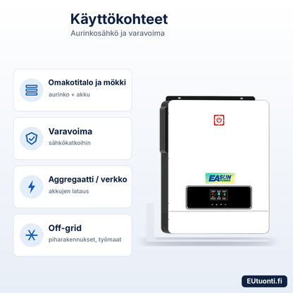 EASUN hybridi-invertteri 10,2 kW käyttökohteet