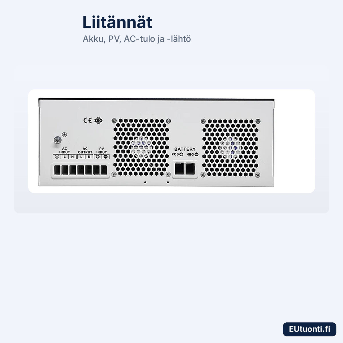 EASUN hybridi-invertteri 6,2 kW liitännät