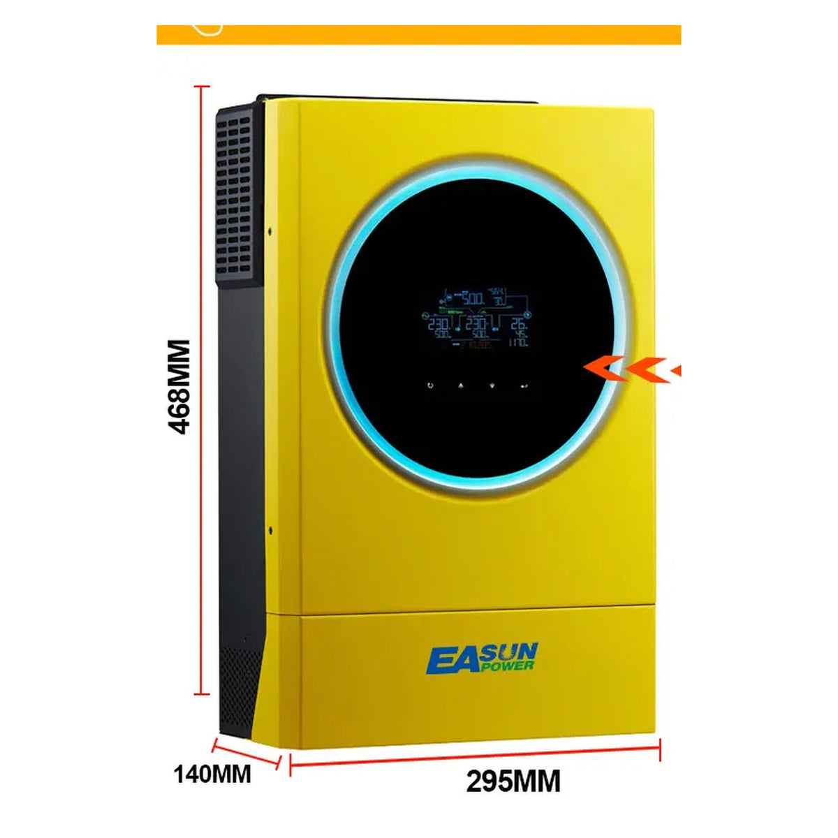 EASUN SV-IV invertterin mitat 468 × 295 × 140 mm