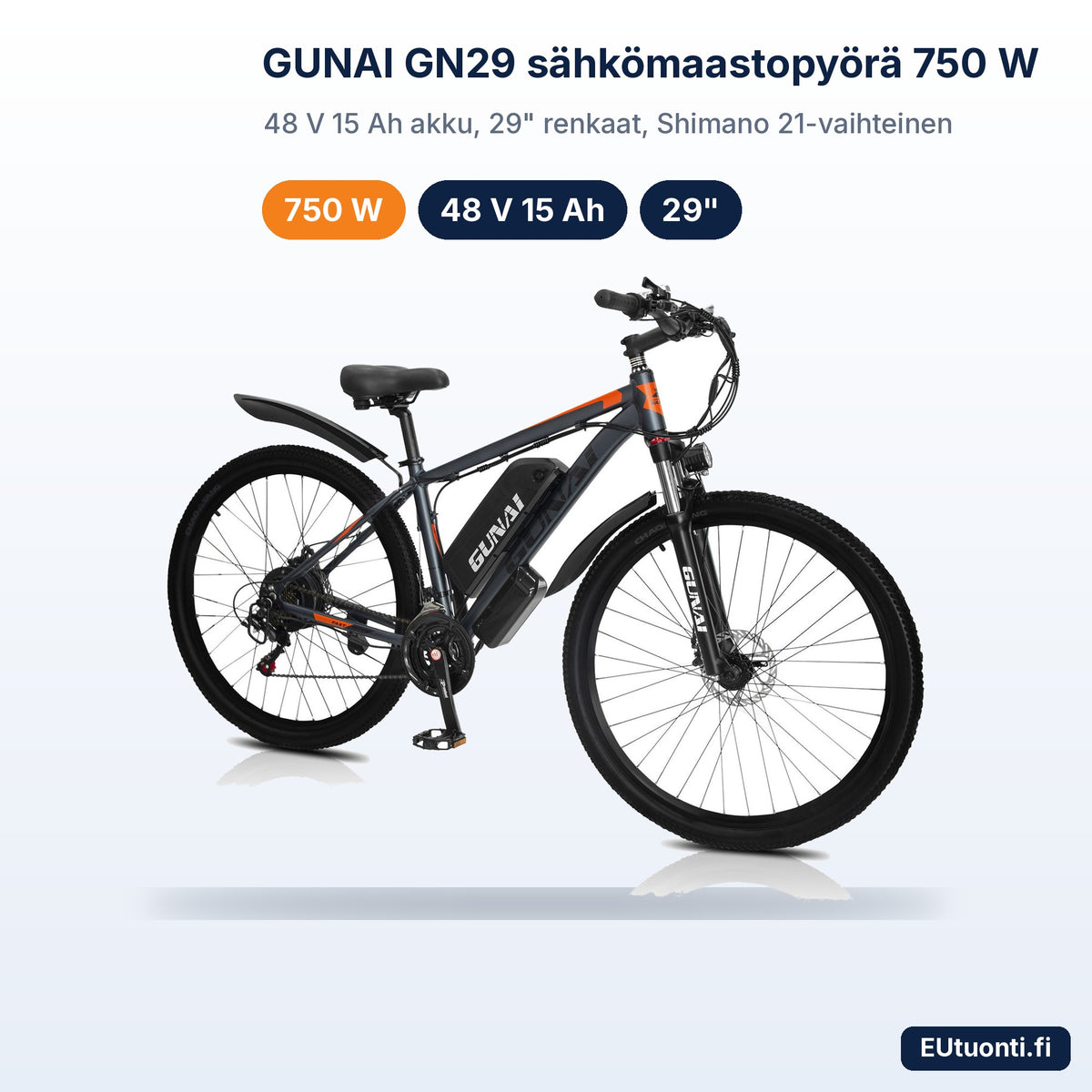 GUNAI GN29 sähkömaastopyörä 750 W