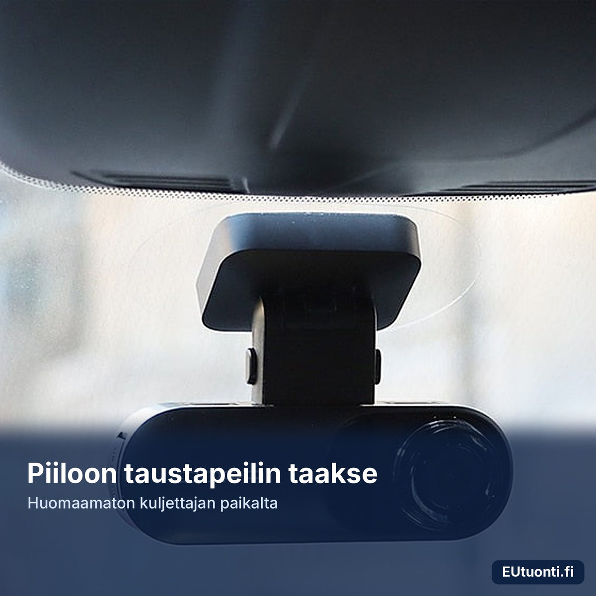 DDPAI-autokamera asennettuna taustapeilin taakse