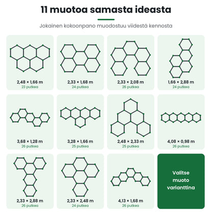 Hexagon LED-valaisin 5 kennoa – 11 valittavaa muotoa
