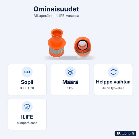 ILIFE H70 pääsuodattimen ominaisuudet