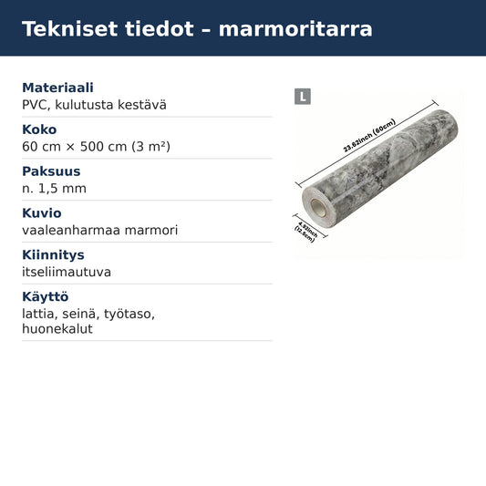 Marmoritarran tekniset tiedot