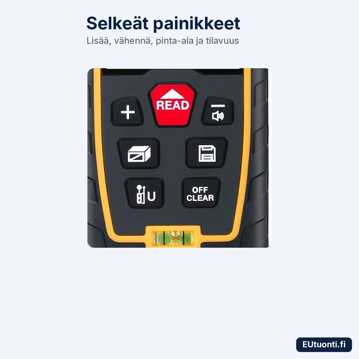 Laser-etäisyysmittarin painikkeet