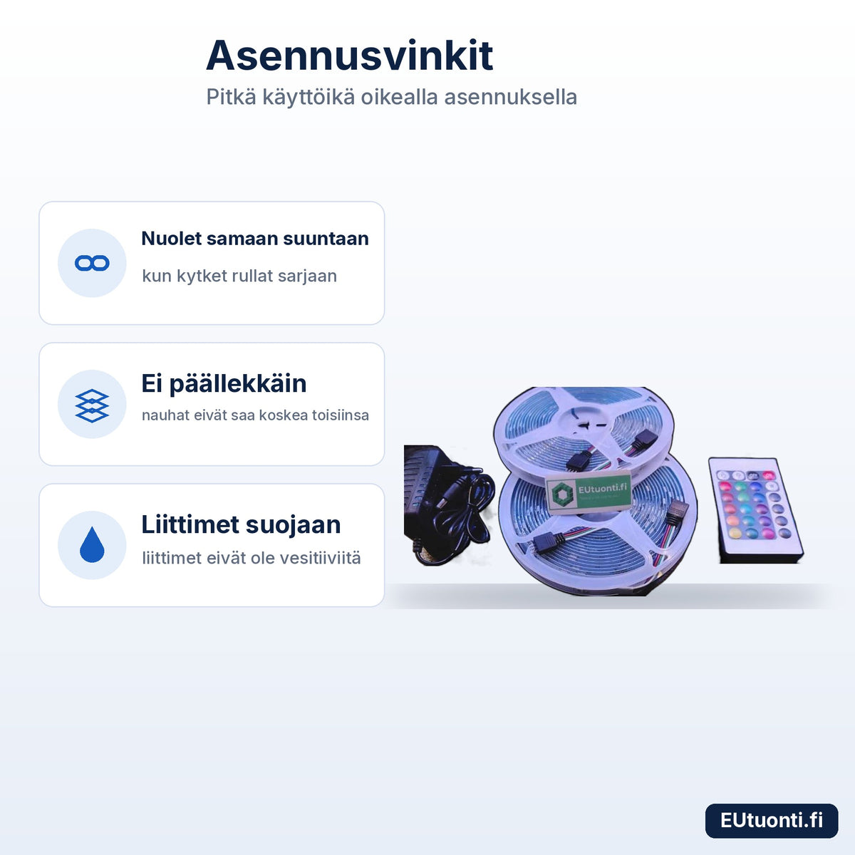LED-nauhan asennusvinkit