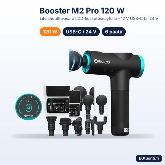 Booster M2 Pro 120 W lihashuoltovasara ja hierontapäät
