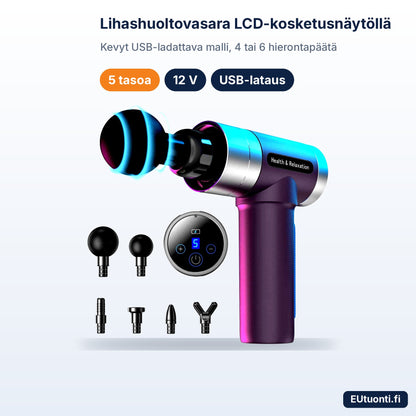 Lihashuoltovasara LCD-kosketusnäytöllä ja hierontapäät