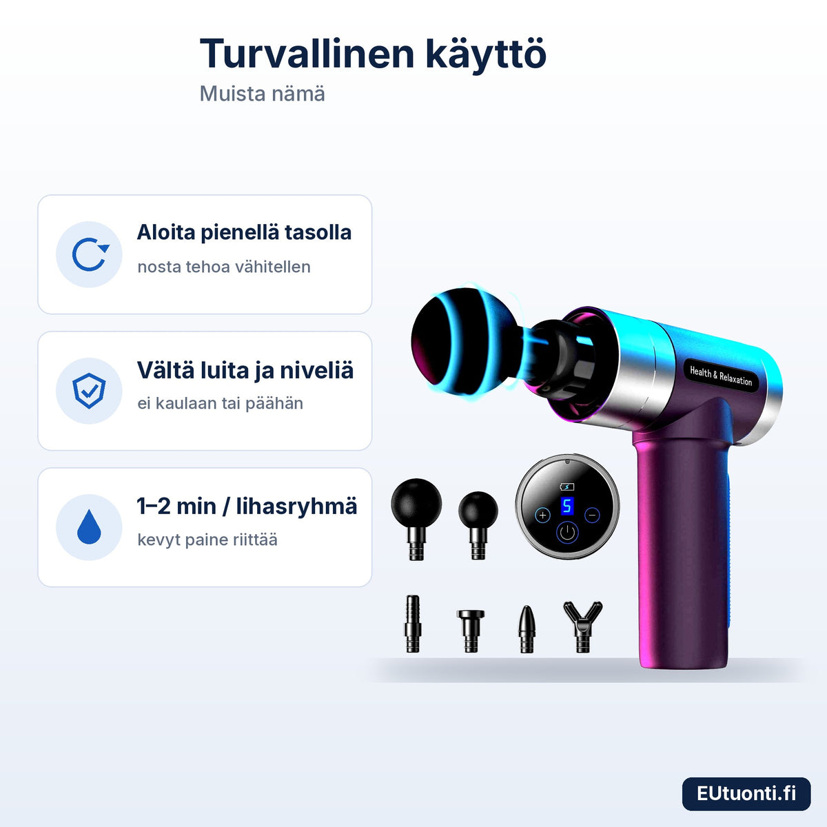 Lihashuoltovasaran turvallinen käyttö