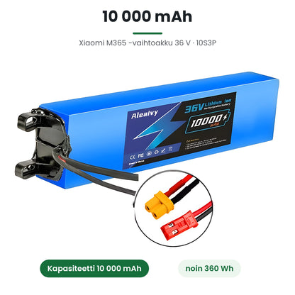 Xiaomi M365 -vaihtoakku 10 000 mAh (noin 360 Wh) ja XT30- ja JST-liittimet