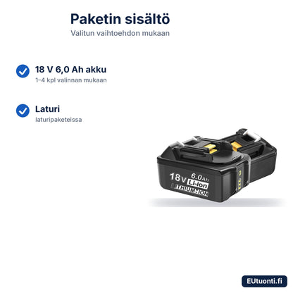 Tarvikeakun paketin sisältö