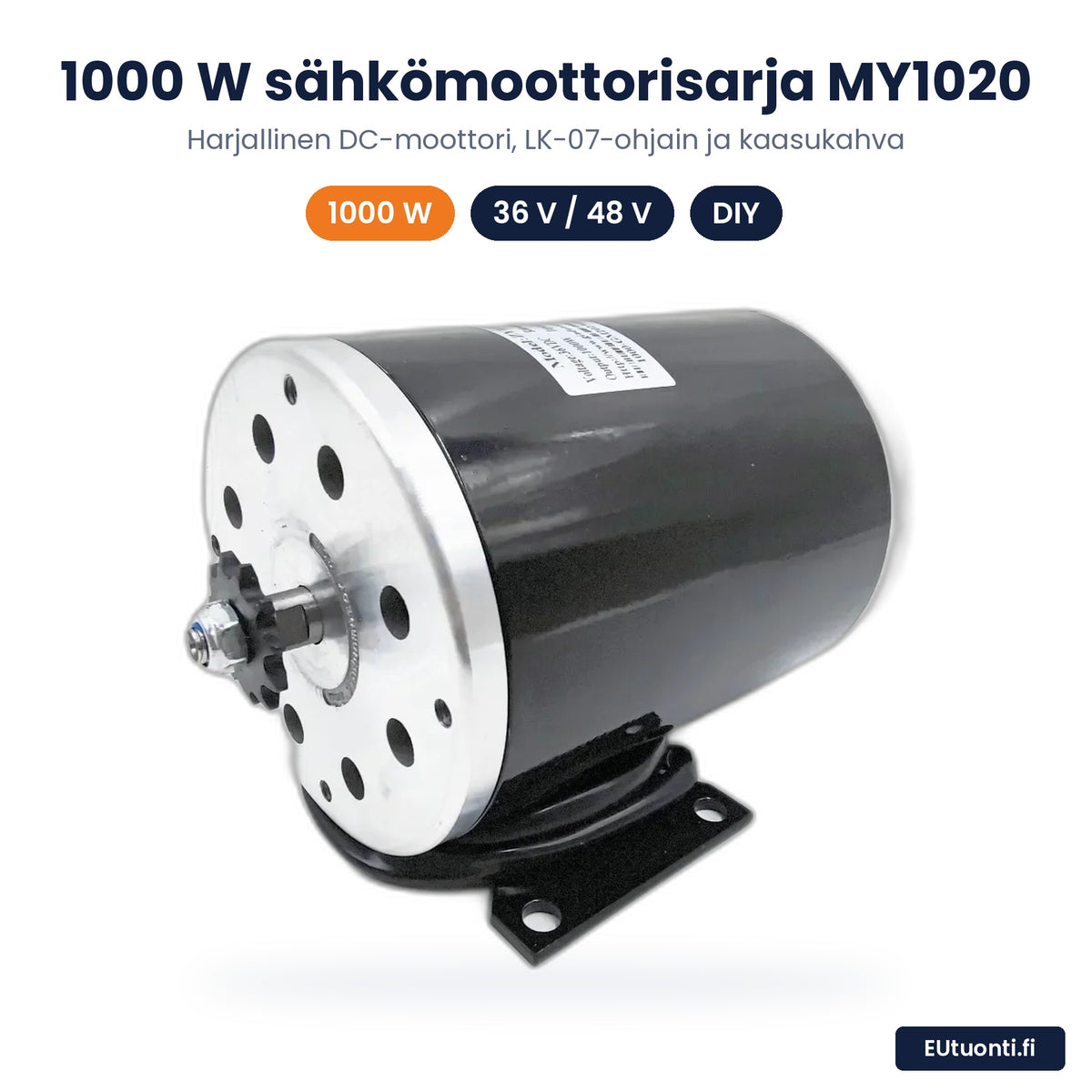 Sähkömoottori asennuspaketti 1000W MY1020 – valmis DIY-kitti 36V / 48V