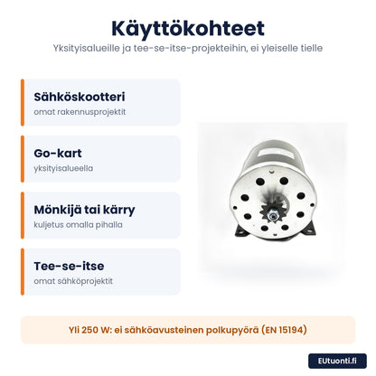 Valmis DIY-kitti yksityisalueelle: sähköskootteri, go-kart, mönkijä ja tee-se-itse-projektit