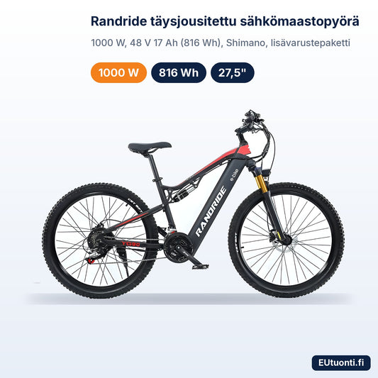 Randride täysjousitettu sähkömaastopyörä 1000 W