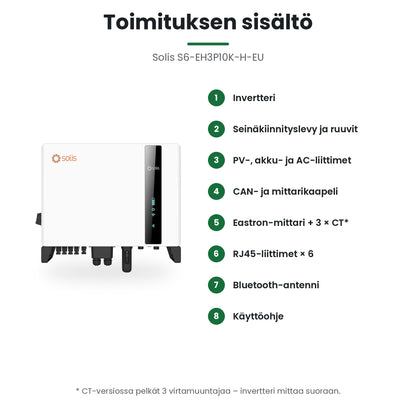 Solis S6-EH3P10K-H-EU toimituksen sisältö