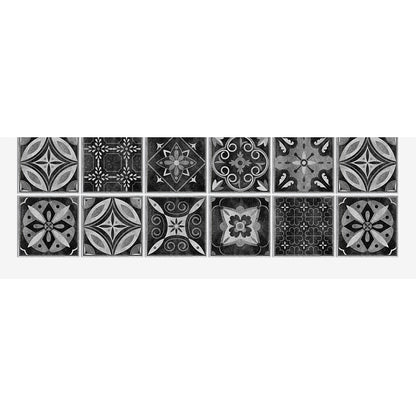 Kaakelitarra 10×10 cm, musta-valkoinen kuvio