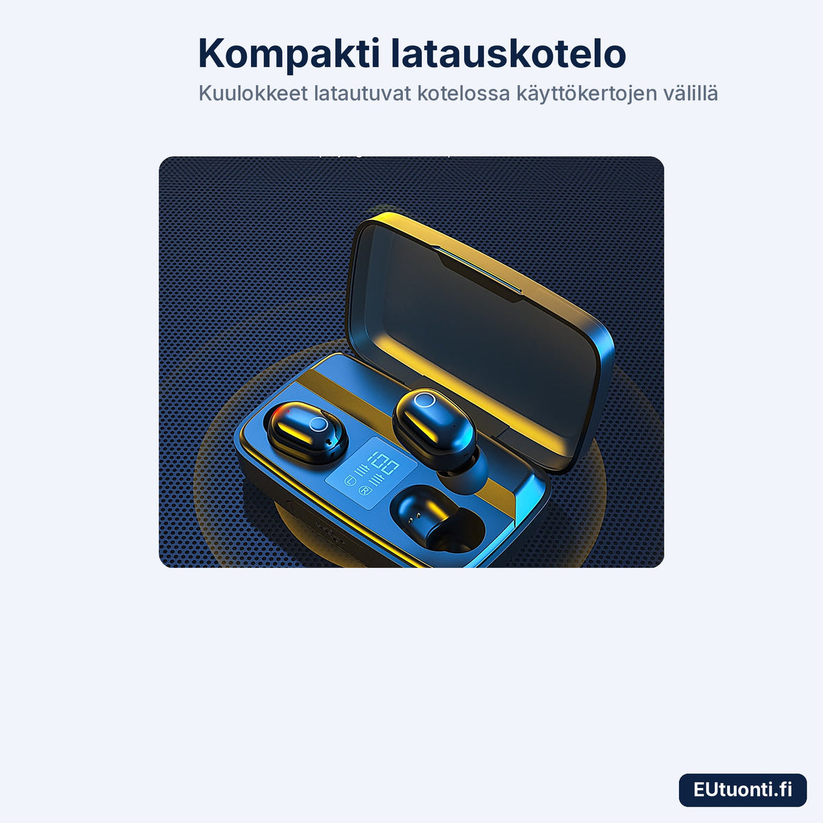TWS-kuulokkeet latauskotelossa