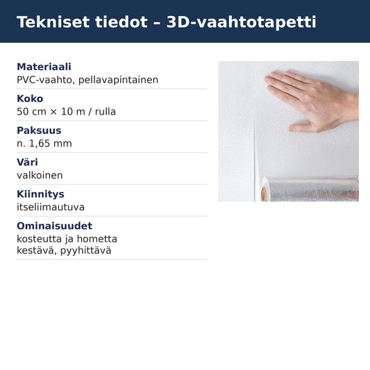 3D-vaahtotapetin tekniset tiedot