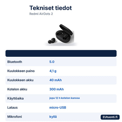Redmi AirDots 2 tekniset tiedot