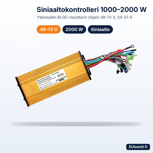 Siniaaltokontrolleri 1000–2000 W 48–72 V sähkömoottorille