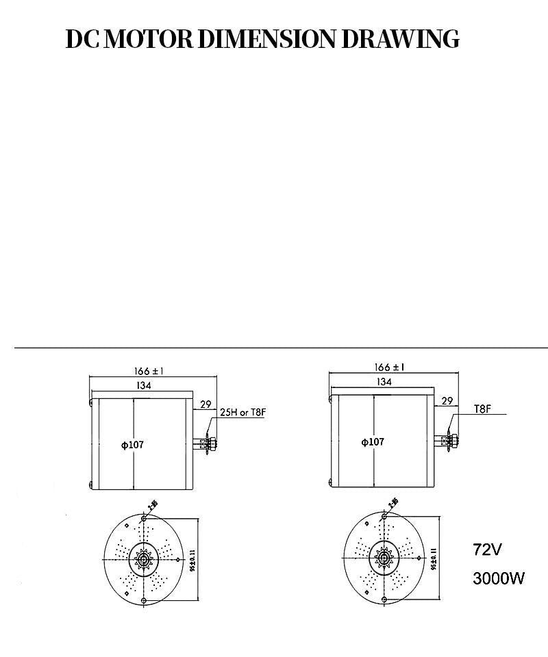 3000W 72V Harjaton Sähkömoottori asennuspaketti Tee-Se-Itse DIY