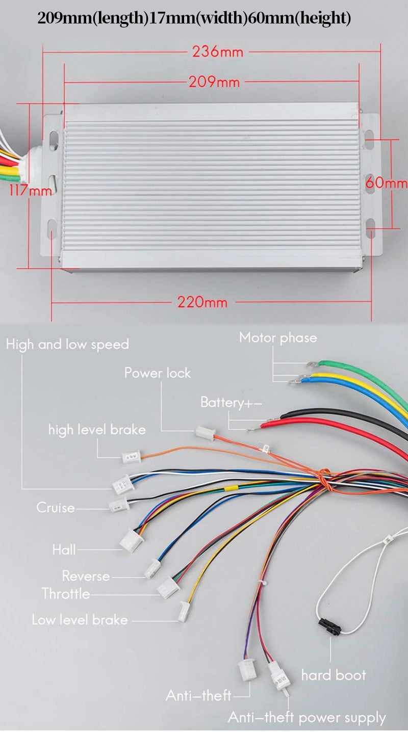 3000W 72V Harjaton Sähkömoottori asennuspaketti Tee-Se-Itse DIY