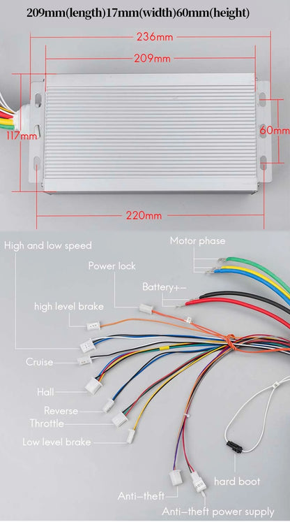 3000W 72V Harjaton Sähkömoottori asennuspaketti Tee-Se-Itse DIY