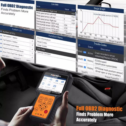 Foxwell NT650 Elite OBD2 Vikakoodinlukija Skanneri ABS SRS DPF Ammattilais Diagnostiikka