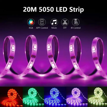 RGB Led-nauha 5/10/15/20/30m Musiikkisynkronointi/Bluetooth