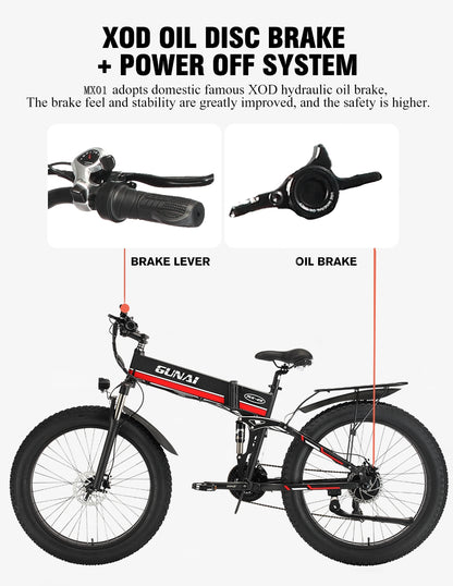 Gunai MX1 Taitettava E-Fatbike 1000W / Sähkömaastopyörä