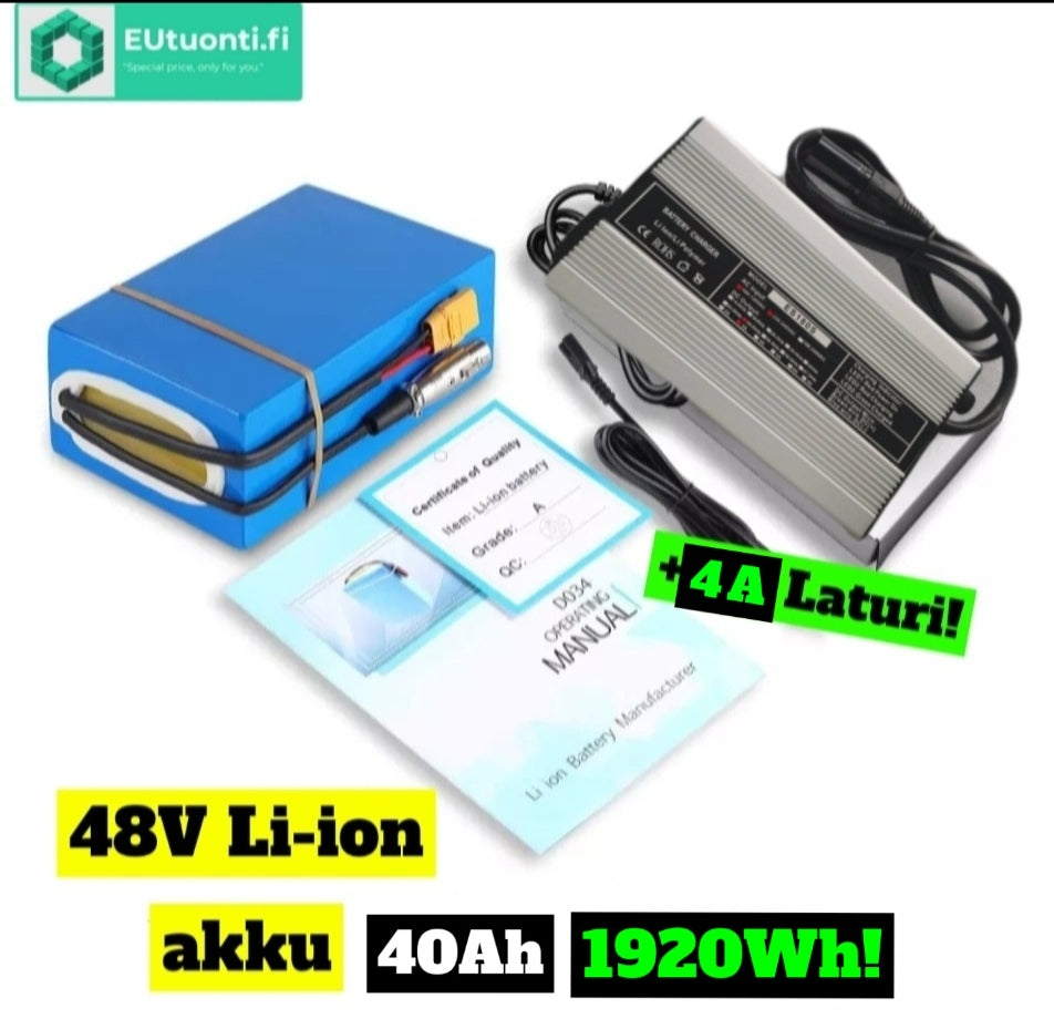 48V 40Ah litium Li-ion akkupaketti