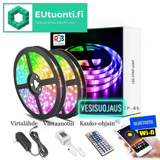 RGB WiFi Led-Nauha Vesisuojattu 5/10/15/20/30M IP65 - IP20